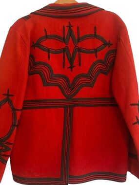 One Of A Kind Vintage Red Embroidered Women's Jacket